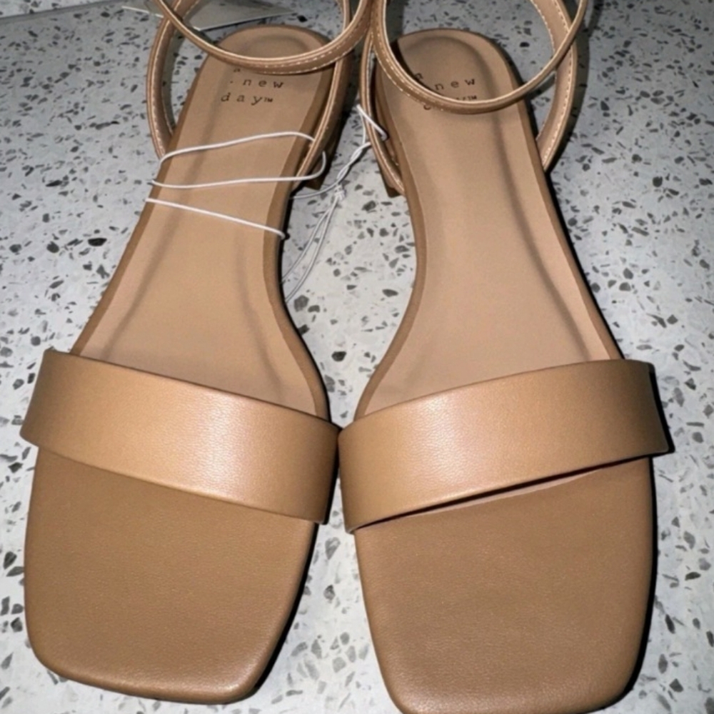 A New Day Delores Ankle Strap Sandals in Tan